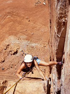 First pitch of the Kor-Ingalls on Castleton Tower