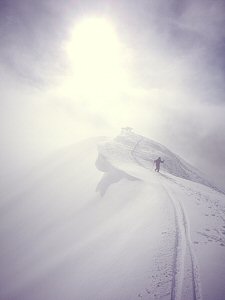 Summit of Mt Hahn in the haze