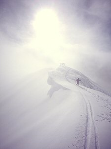 Summit of Mt Hahn in the haze