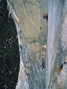 Party under the great roof of the Nose, El Capitan